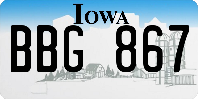 IA license plate BBG867