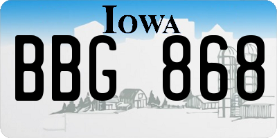 IA license plate BBG868