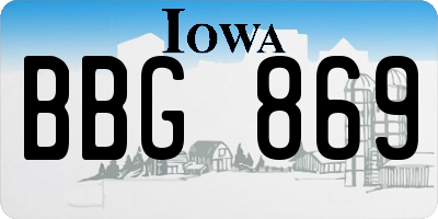 IA license plate BBG869