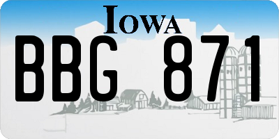 IA license plate BBG871