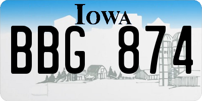 IA license plate BBG874