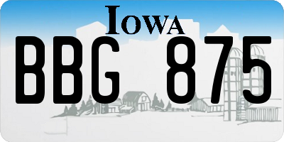 IA license plate BBG875