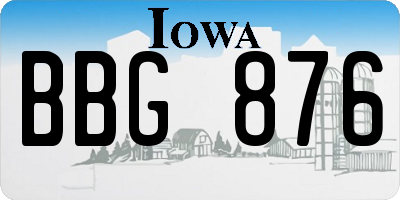 IA license plate BBG876