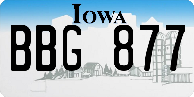 IA license plate BBG877