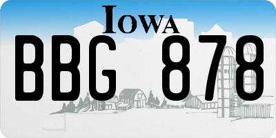 IA license plate BBG878