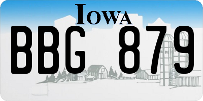 IA license plate BBG879