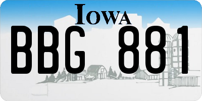 IA license plate BBG881