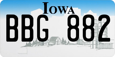 IA license plate BBG882