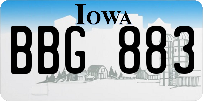 IA license plate BBG883