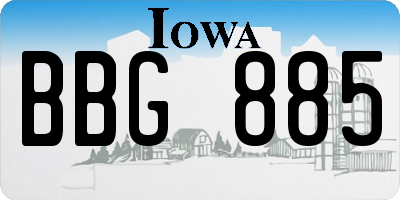 IA license plate BBG885
