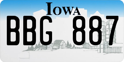 IA license plate BBG887