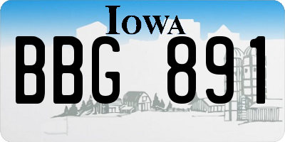 IA license plate BBG891