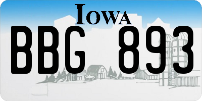 IA license plate BBG893