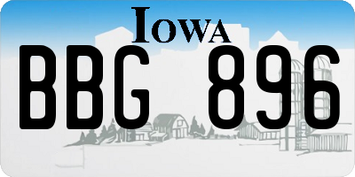 IA license plate BBG896