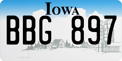 IA license plate BBG897