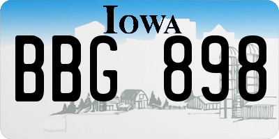 IA license plate BBG898