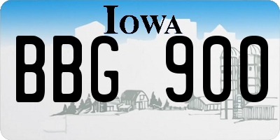 IA license plate BBG900