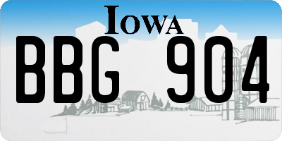 IA license plate BBG904