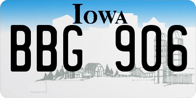 IA license plate BBG906