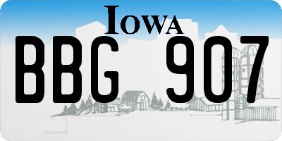 IA license plate BBG907