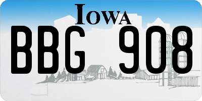 IA license plate BBG908
