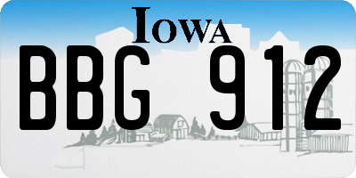 IA license plate BBG912