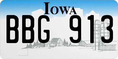 IA license plate BBG913