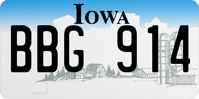 IA license plate BBG914