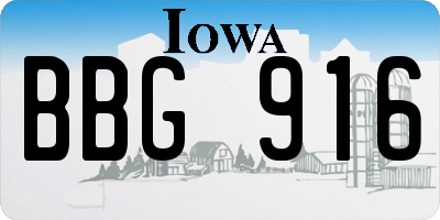 IA license plate BBG916