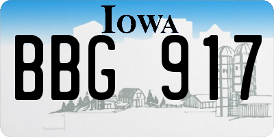 IA license plate BBG917