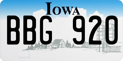 IA license plate BBG920