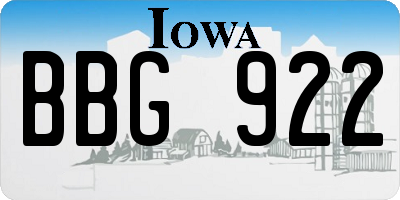 IA license plate BBG922
