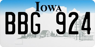 IA license plate BBG924