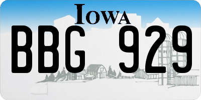 IA license plate BBG929