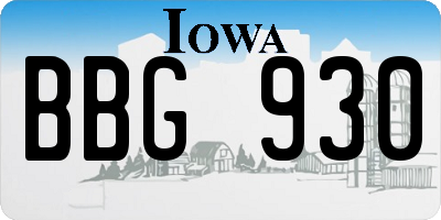 IA license plate BBG930