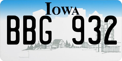 IA license plate BBG932
