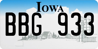 IA license plate BBG933