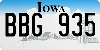 IA license plate BBG935