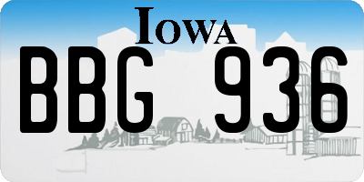 IA license plate BBG936