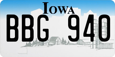 IA license plate BBG940