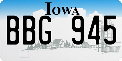 IA license plate BBG945