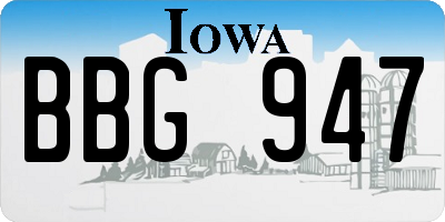 IA license plate BBG947