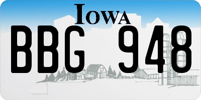 IA license plate BBG948