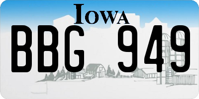 IA license plate BBG949