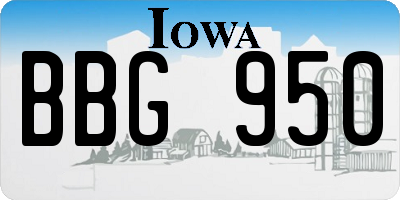 IA license plate BBG950
