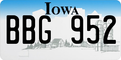 IA license plate BBG952