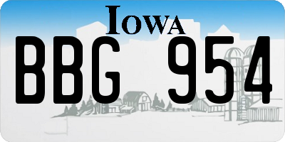 IA license plate BBG954