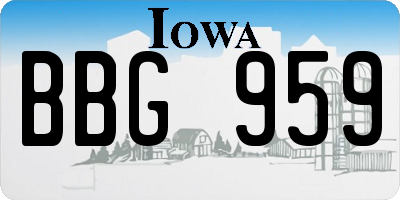 IA license plate BBG959
