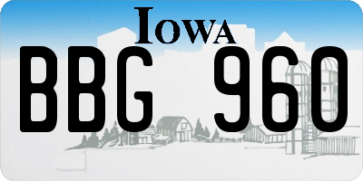 IA license plate BBG960