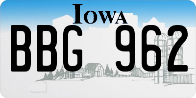 IA license plate BBG962